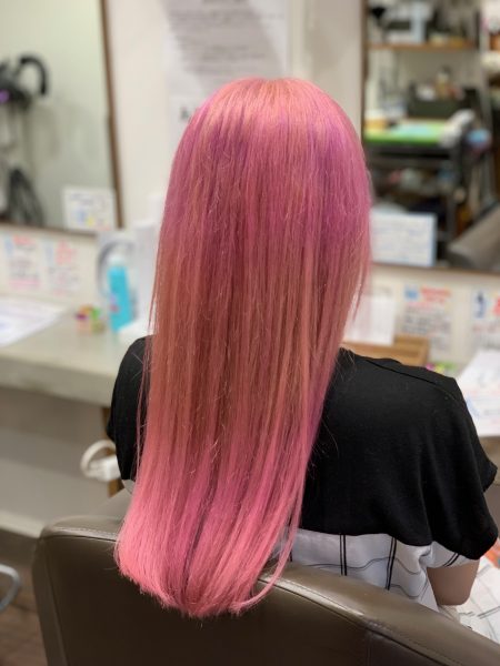 ブリーチオンカラー ピンク Kotoreve コトリーブ 熊本県熊本市若葉の美容室 ヘアサロン